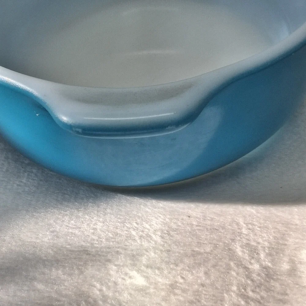 Vintage Pyrex 10 oz Horizon Blue 700 Au Gratin Souffle Dish Baker Vtg Pixie USA